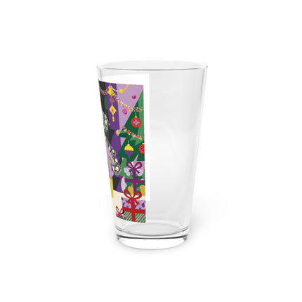 🎁✨ The Lavender Christmas Masquerade Pint Glass – Art Deco Holiday Fantasy