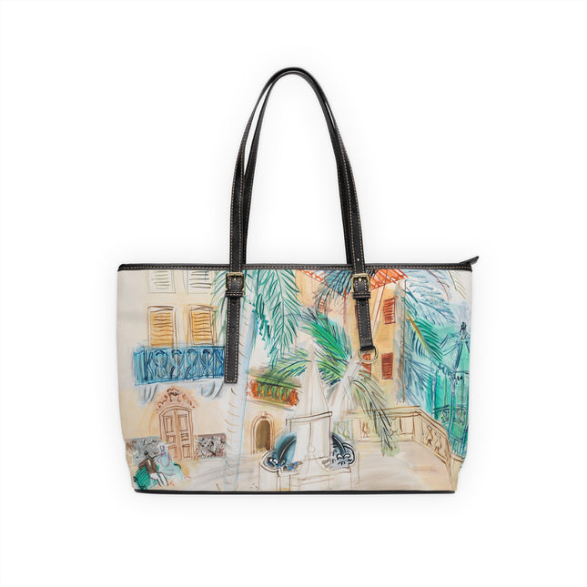 Couple sur un banc, Place d’Hyères by Raoul Dufy PU Leather Shoulder Bag