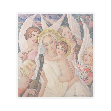 Madonna with Child surrounded by musical angels by Gerda Wegener Kiss-Cut Stickers (4 Sizes)