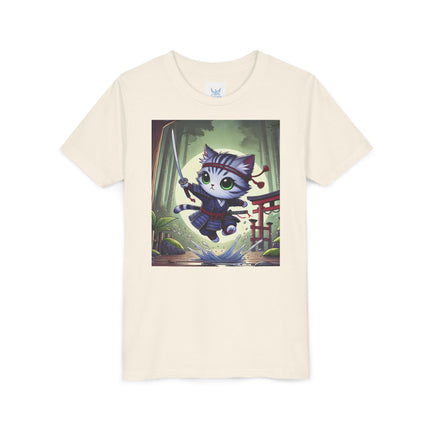 Moonlit Samurai Kitty Youth Short Sleeve Tee
