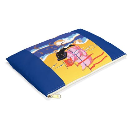 Golden Seas and Whimsical Dreams Accessory Pouch – Art Deco Nautical Design