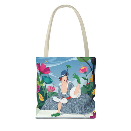 🌺🦚 The Lady Of The Peacock Garden Tote Bag – Art Deco Floral Fashion