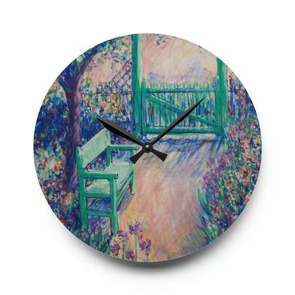 The Artist’s Garden Acrylic Wall Clock, Round and Square