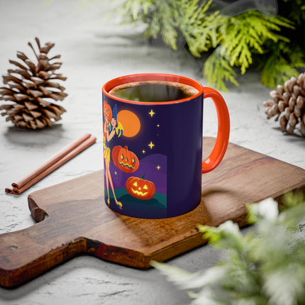 🎃🕯️ Moonlit Pumpkin Masquerade Colorful Mug – Whimsical Halloween Charm