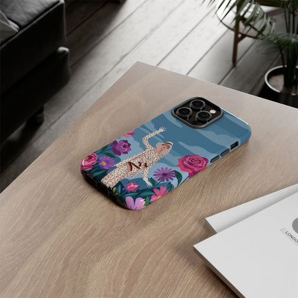 🌺👒 The Grand Flower Promenade Phone Case – Art Deco Fashion Illustration