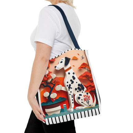 Dalmatian at an Autumn Bonsai Exhibition Tote Bag (AOP)