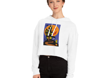 Halloween Night at the Haunted House Women’s Cropped Hooded Sweatshirt