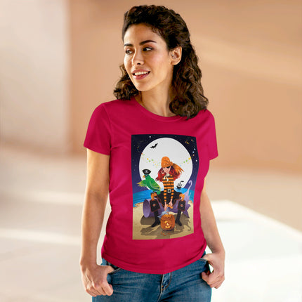 Moonlit Pirate Halloween Women's Midweight Cotton Tee