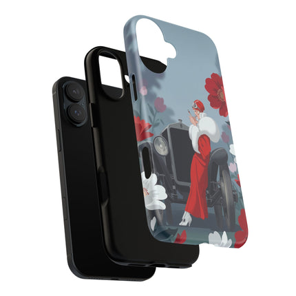 🚗🌺 The Lady Of The Grand Touring Car Phone Case – Art Deco Motoring Elegance