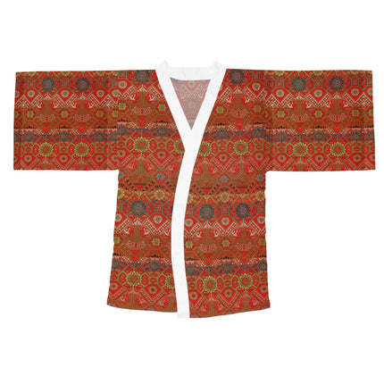 Japanese Fan Pattern by G.A. Audsley Long Sleeve Kimono Robe (AOP)