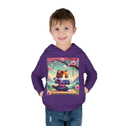 Samurai Kitten Toddler Pullover Fleece Hoodie