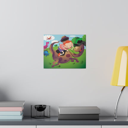 Rip-Roaring Fun – Playful Boy and Dinosaur Adventure