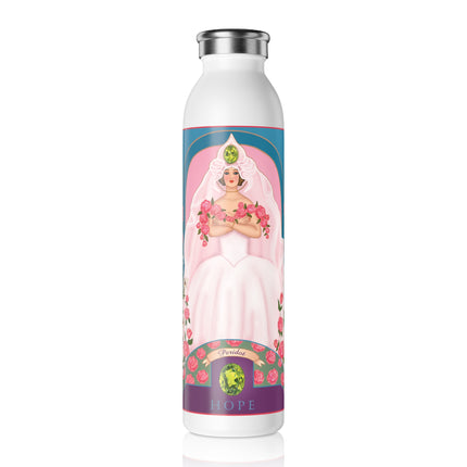 August & Peridot (from the Gem Series) by Sofia Chiostri Slim Water Bottle
