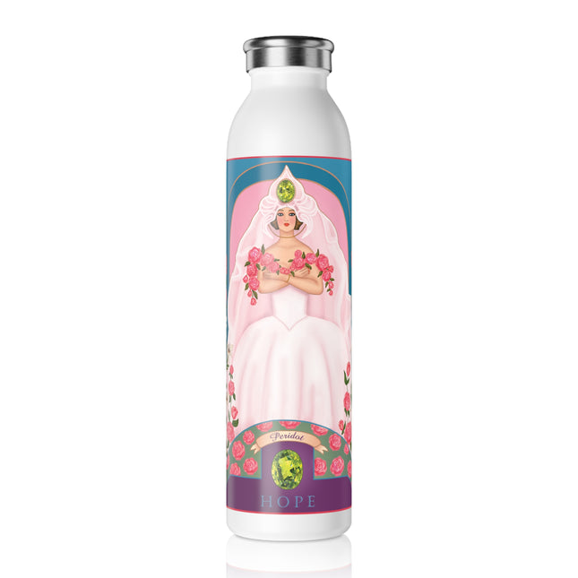 August & Peridot (from the Gem Series) by Sofia Chiostri Slim Water Bottle