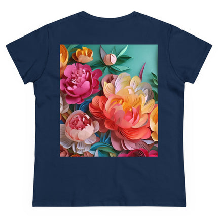 Peonies in Full Bloom Women's Midweight Cotton Tee
