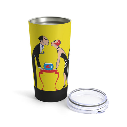 A Moment of Elegance: A Passionate Embrace Amidst Golden Splendor Tumbler 20oz