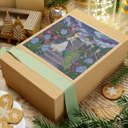 🦚🌸 The Peacock Garden Terrace Kiss-Cut Stickers – Art Deco Floral Elegance