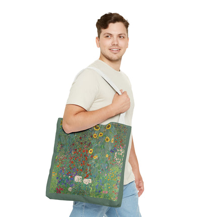 Farm Garden with Sunflowers by Gustav Klimt Tote Bag (AOP)