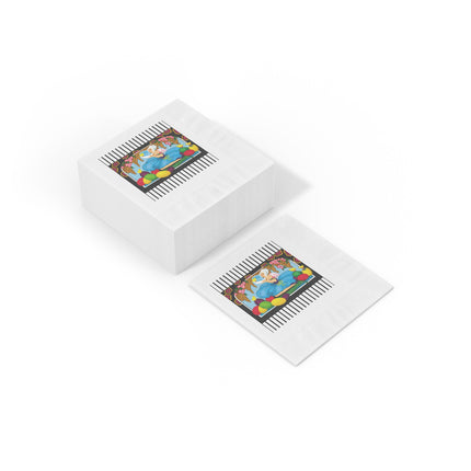 Blooms and Chicks White Coined Napkins