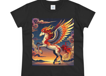 Flame-Winged Horse at Sunset Women's Midweight Cotton Tee