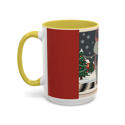 ❄️✨ The Winter Couture Promenade Colorful Mug – Art Deco Holiday Elegance