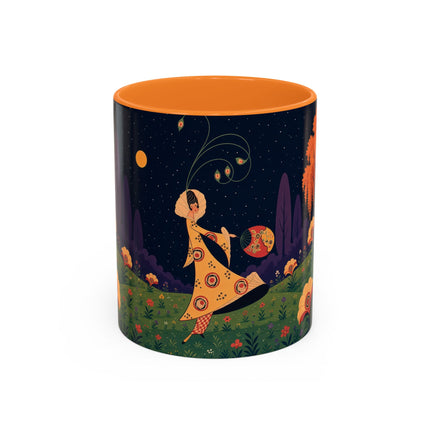 🌙🌼 The Moonlit Floral Dancer Colorful Mug – Art Deco Garden Fantasy