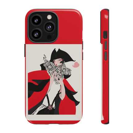 Crimson Masquerade Phone Case – Dramatic Grace & Bold Elegance