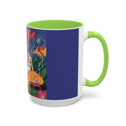 The Garden Of Quiet Reverie Colorful Mugs – Art Deco Botanical Serenity