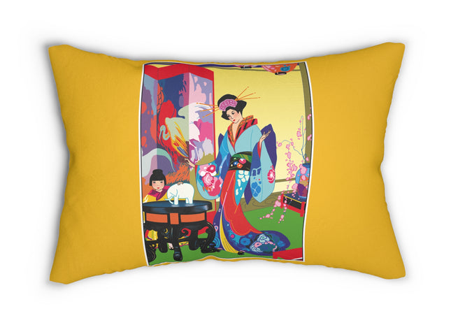 A Timeless Journey by Umberto Brunelleschi Spun Polyester Lumbar Pillow