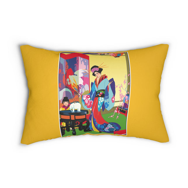 A Timeless Journey by Umberto Brunelleschi Spun Polyester Lumbar Pillow