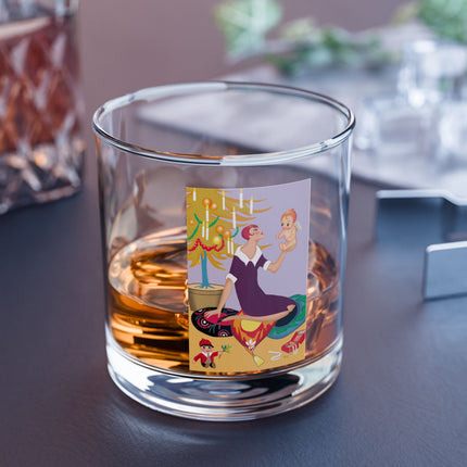 Art Deco Christmas Rocks Glass, 10oz