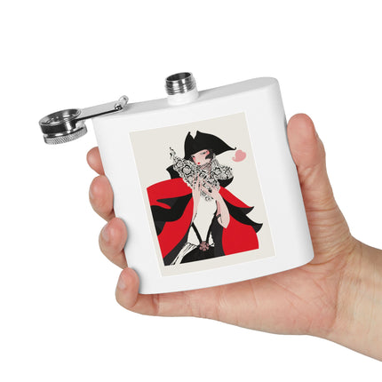 Crimson Masquerade Flask – Dramatic Grace & Bold Elegance