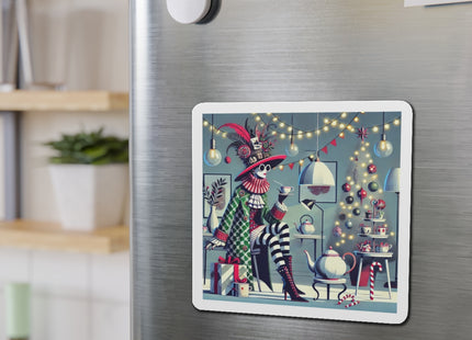 Whimsical Christmas Tea Party Die-Cut Magnets (5 Sizes)