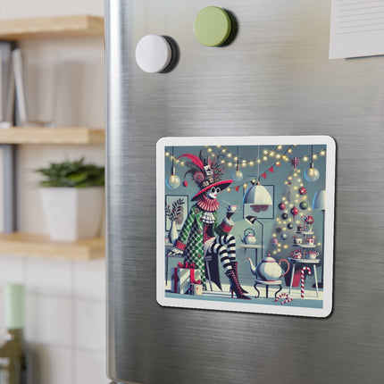 Whimsical Christmas Tea Party Die-Cut Magnets (5 Sizes)