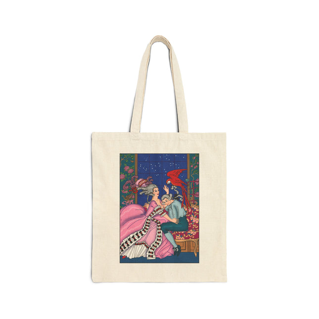 The Jealous Parrot by George Barbier Cotton Canvas Tote Bag
