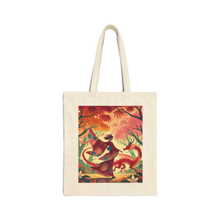 The Dragon Fairy’s Dance Cotton Canvas Tote Bag