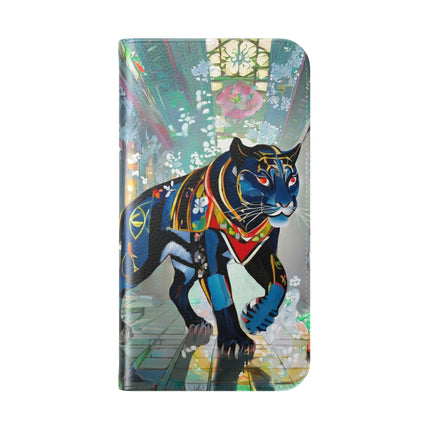 🐾💎 Cyber Panther's Hunt Flip Case – Digital Instinct & Neon Pursuit