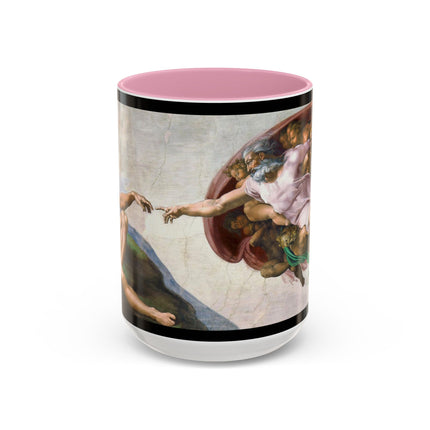 The Creation of Adam by Michelangelo Buonarroti Colorful Mugs (11oz, 15oz)