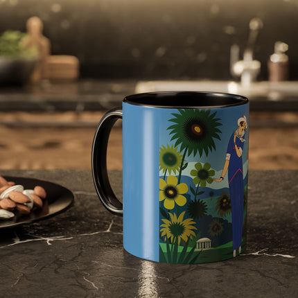 The Secret Language Of Flowers Colorful Mugs – Art Deco Botanical Elegance
