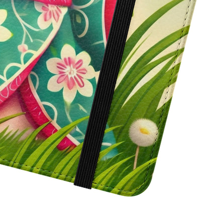 🌾🌼 Geisha Kitten and the Dandelion Wish Flip Case – Gentle Wishes & Quiet Wonder