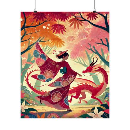 🐉🧚 The Dragon Fairy’s Dance Matte Vertical Poster – Spring Magic & Mythical Grace