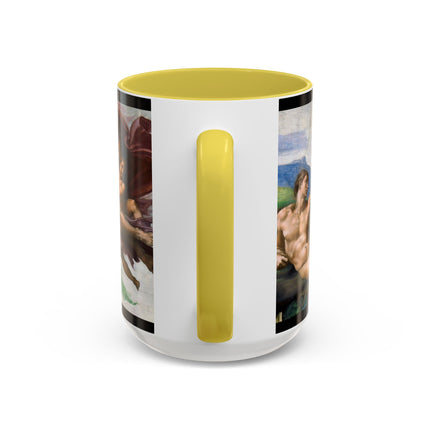 The Creation of Adam by Michelangelo Buonarroti Colorful Mugs (11oz, 15oz)