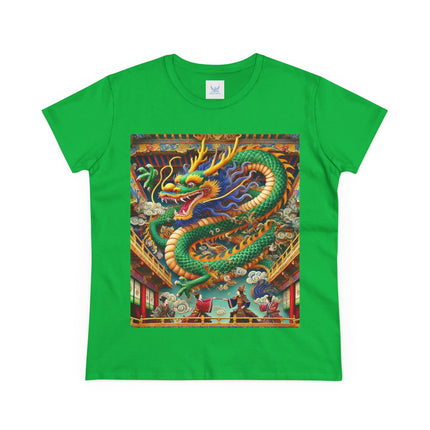 Tibetan Dragon Over Kabuki Duel Cotton Tee