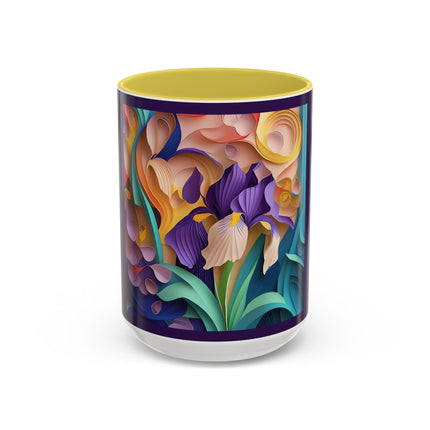 The Elegant Iris Flower Colorful Mugs (11oz, 15oz)