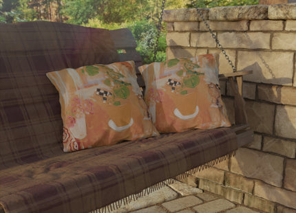 Still Life with Bronze Head by Oskar Moll Outdoor Pillows