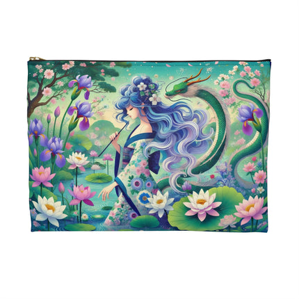 Fairy of the Koi Pond Flat Pouch – Elegant Fantasy & Everyday Versatility