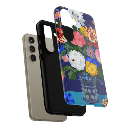 Midnight Floral Bouquet Phone Case – Vibrant Blooms & Enchanted Garden
