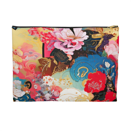 Ethereal Irises Accessory Pouch – Klimt-Inspired Art Nouveau Floral Design