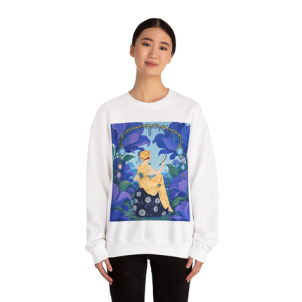 🪞🌺 The Enchanted Garden Mirror Crewneck Sweatshirt – Art Deco Fashion Whimsy