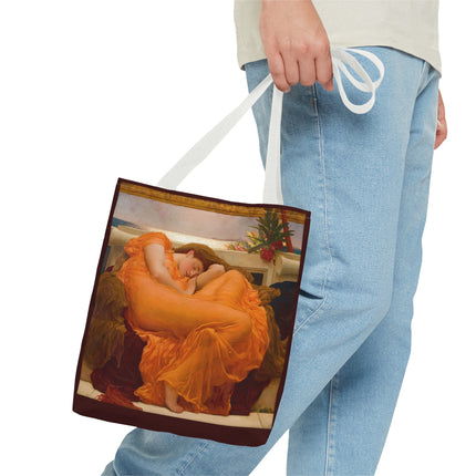Flaming June by Frederic Leighton Tote Bag (AOP)